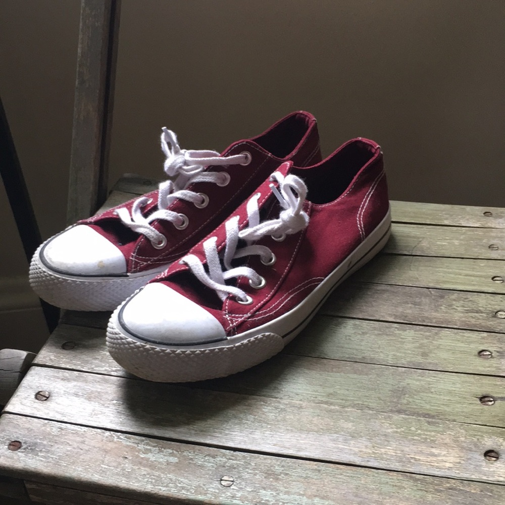 Maroon sneakers